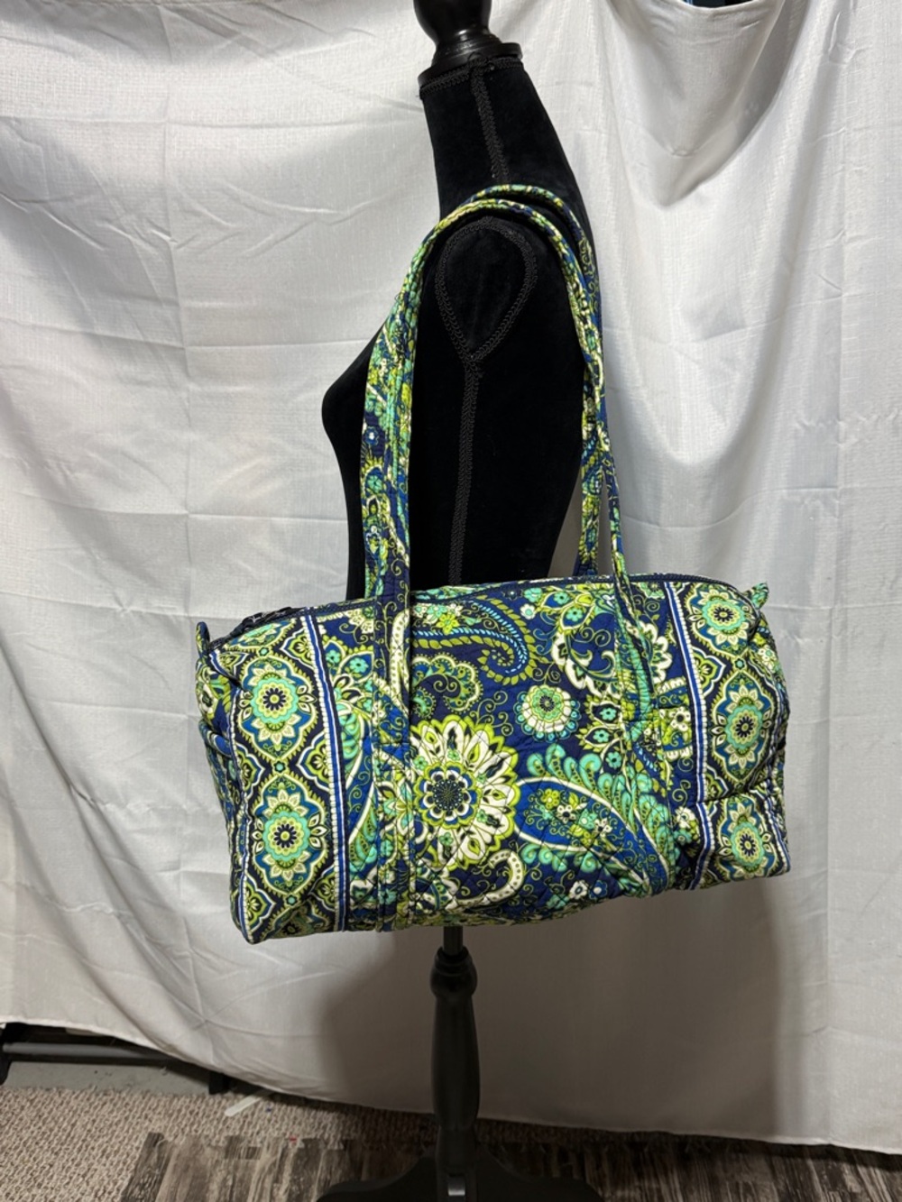 Vera Bradley Rhythm & Blues Paisley Pattern Small Duffel Bag EUC